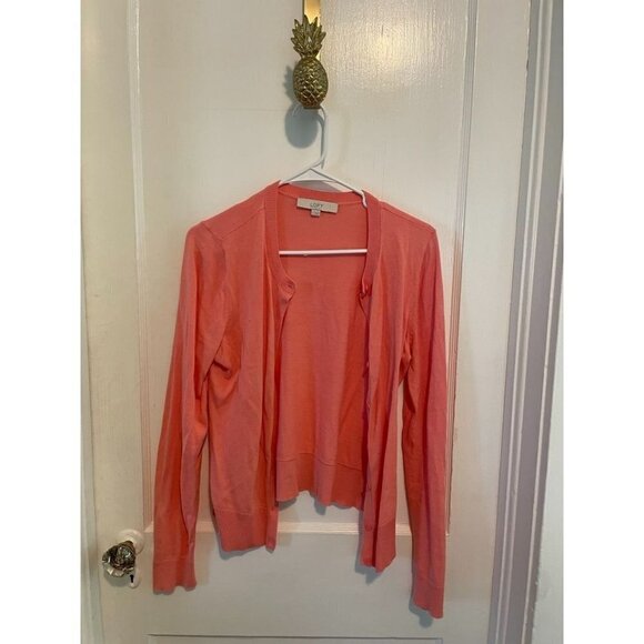 LOFT Women's size Small Pink Cardigan - Picture 1 of 7